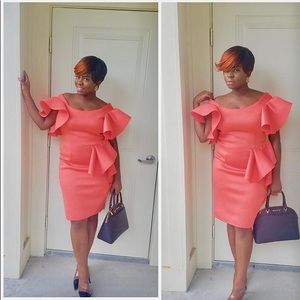 Ruffles Neoprene Supreme Scuba dress